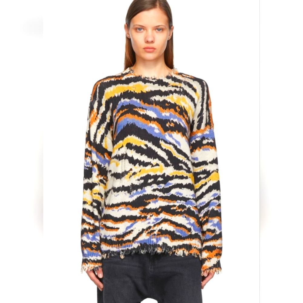 R13 " Multi Zebra Print"  Sweater